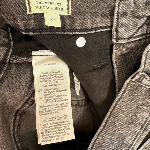 Madewell Jeans Womens 27 Black The Perfect Vintage Jean Straight Distressed - Picture 9 of 9